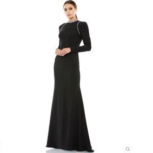 RAGLAN LONG SLEEVE HIGH NECK GOWN COLOR — BLACK Size 12 New With Tags